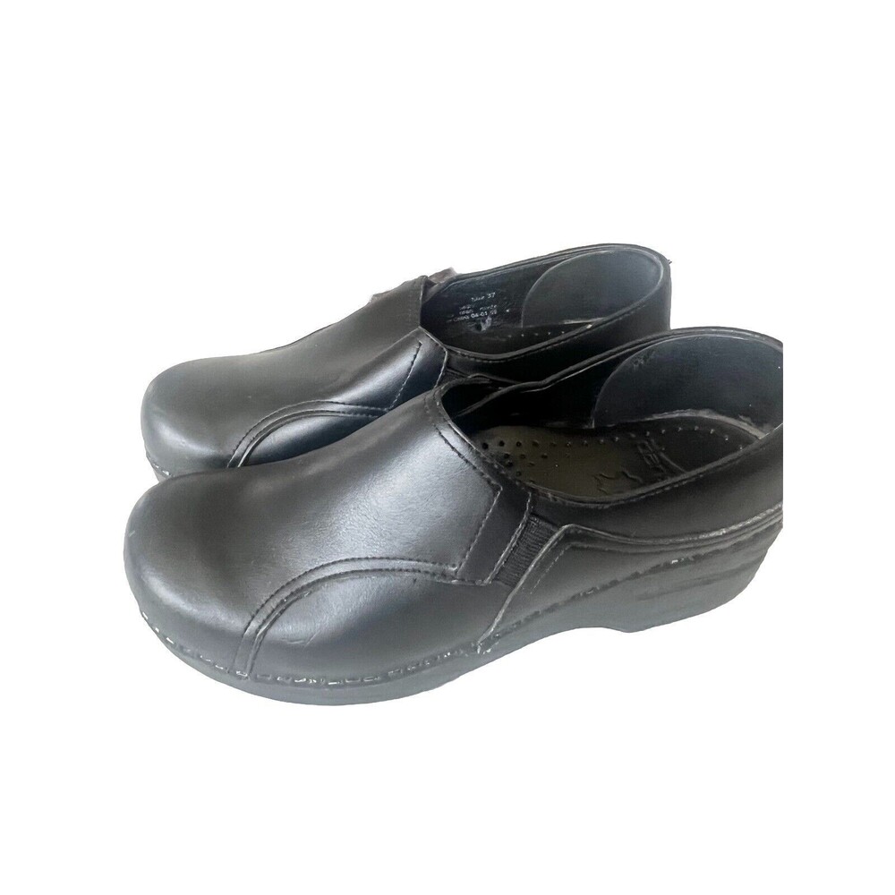 Dansko Women's Black Leather Clogs